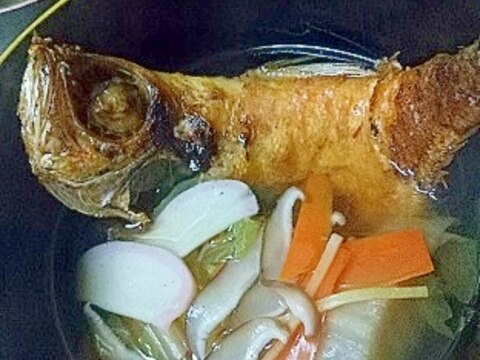 温まります 金目鯛開きの野菜スープ